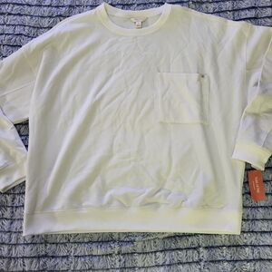 Women's Cream Loungewear Sweatshirt with Pocket XL